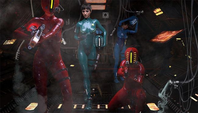 The Boarding Party 
After discovering a derelict Starship of unknown origin, Captain T’Pol decides to lead a boarding party consisting of herself, science officer LT. T’Roinn, a detachment of security personal, and various other science and engineering crewmen.
Ships scanners detected no signs of life, but there were traces of organic material, which the science staff considered possible microbes left by the crew that once manned the now empty spacecraft vessel.
Keywords: Star Trek