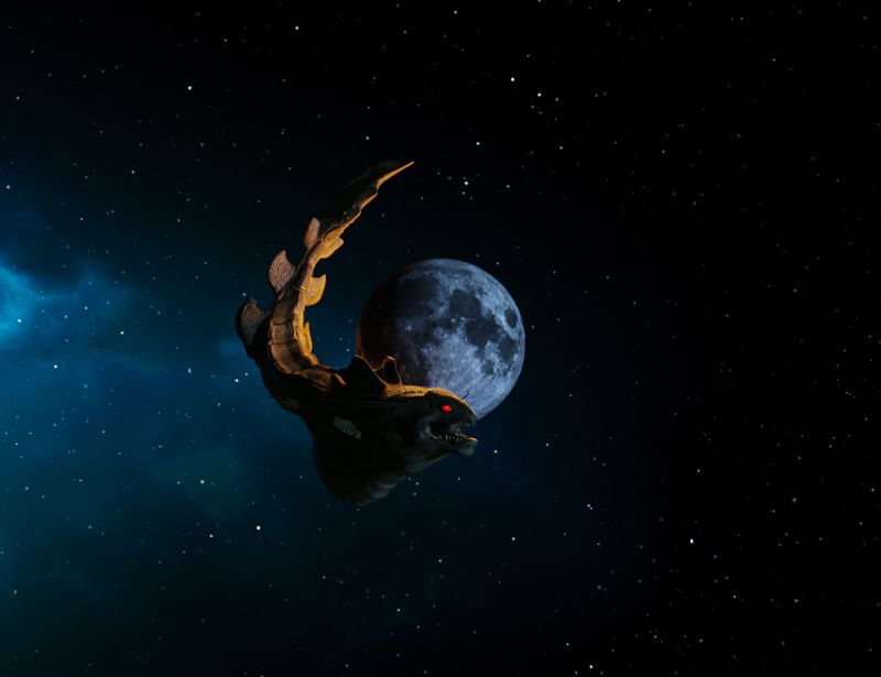 Moonbug
So we were just flying around, checking out planets and moons as you do; then suddenly, seemingly out of nowhere, this appeared.  Whatever it is we cannot say for sure; but it has been following us closely for days...
