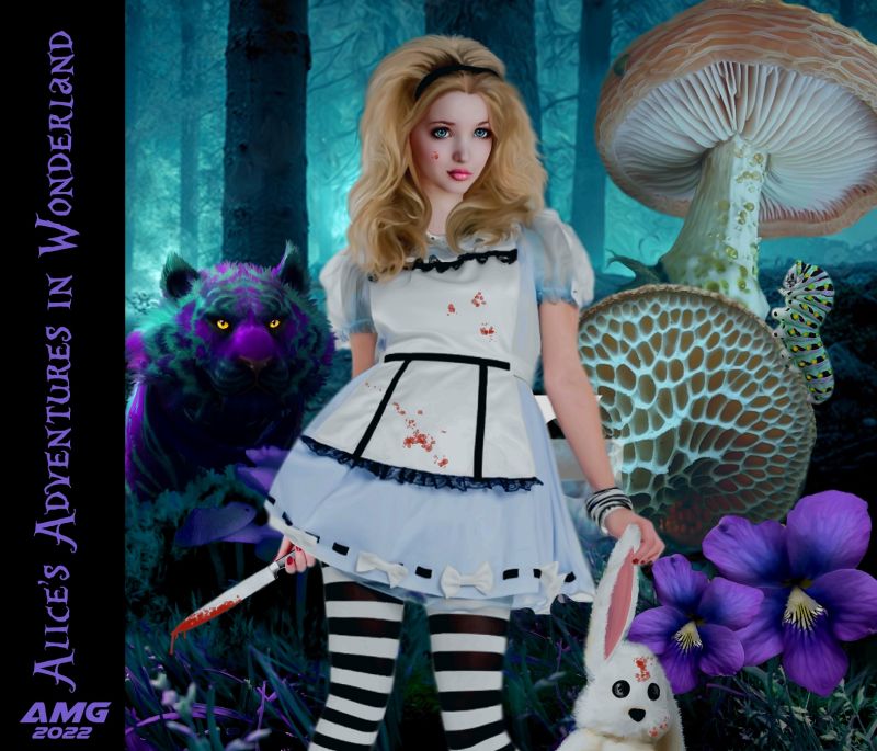 Adventures in Wonderland
in 1865 Lewis Caroll, during a boating trip with a young girl named Alice Lidell, told her a wonderous story to keep her entertained. That story has been in the imaginations of people for 157 years now. Over the years I have done many tribute pieces to it. This is my most recent. 
Keywords: Alice Wonderland