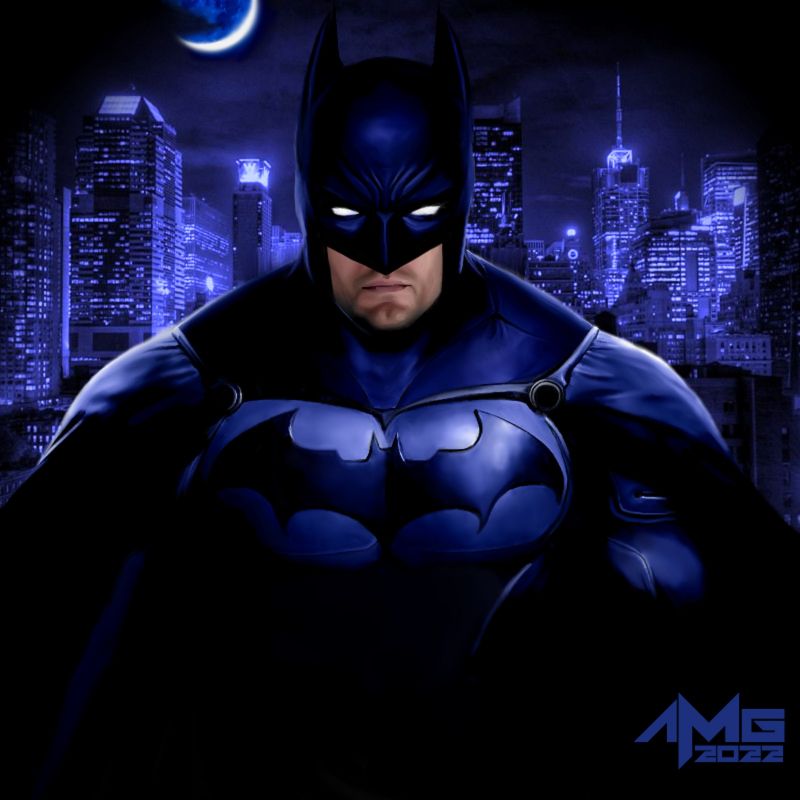 Gotham Knights
A long time ago I tried to do my own style of batman in poser and it turned out as major suckage. I took the background image which I had created with a really cool utility that instantly creates a 3D model of a city and hand painted a new batman over it. If the face looks familiar, I used Henry Cavel as the reference for it.  
Keywords: batman gotham
