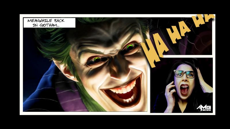 Meanwhile, back in Gotham...
Every time I think about the joker I have the voice of that narrator from the 1960's era batman tv show in my head. 
Keywords: joker batman