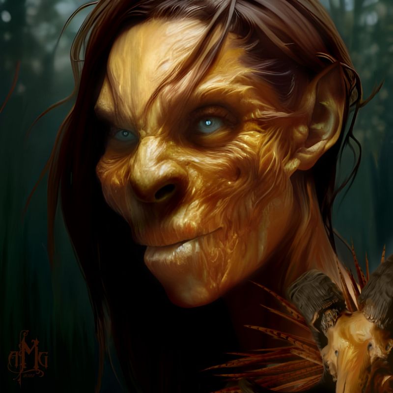 Old Meg
So I realize that this will probably not draw much attention as most people are drawn to attractive creatures but old Meg here has a lot of detail work that just doesn't happen with smooth skin. I actually enjoy the interplay of light and shadow when working on skin like this. I hope you all enjoy my ogress.
Keywords: Ogress Meg