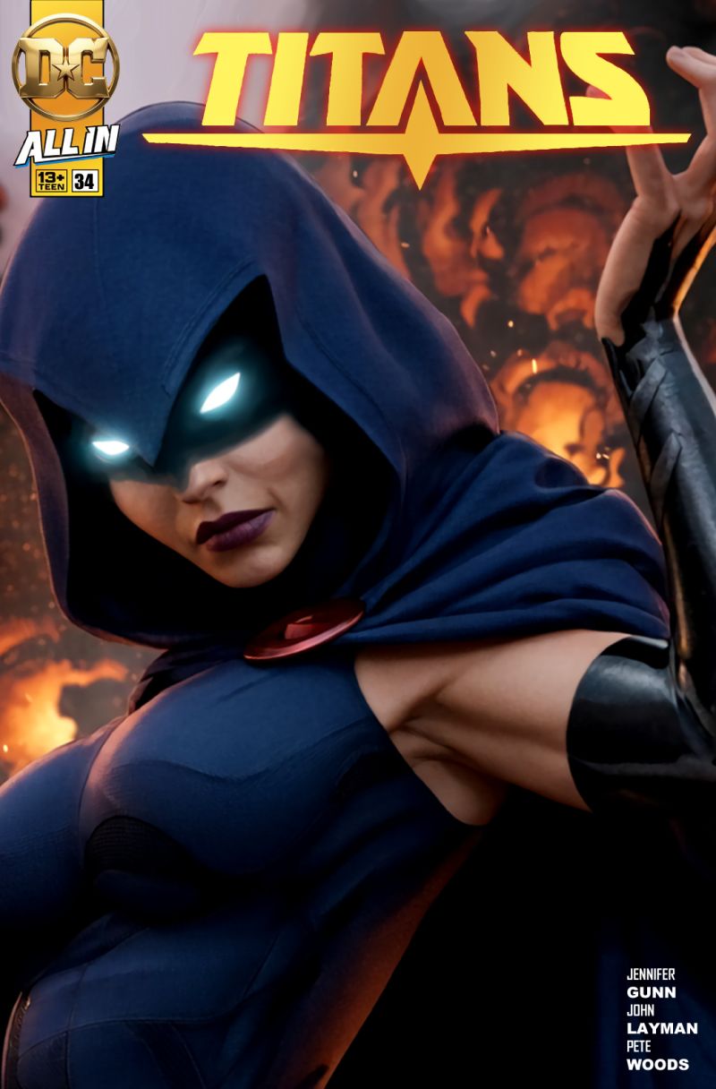 Titans #34
for those of you old enough to remember the teen titans comic books they are putting them back out now. Mind you this isn't my work. It is my wife's. 
Keywords: titans