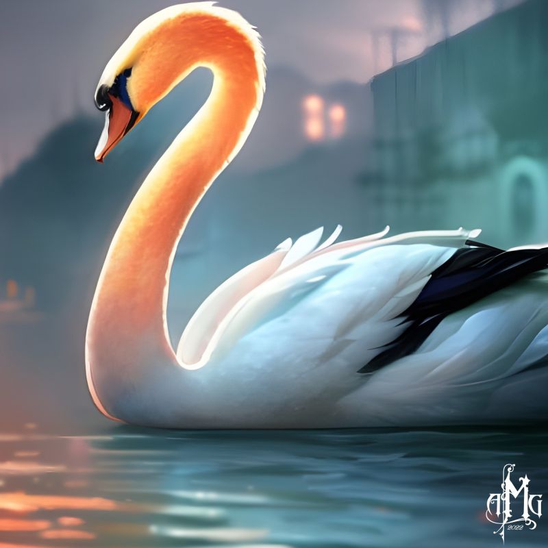 Swan
Sometimes it is nice to just add unexpected colors into a piece just to see how it plays out. 
Keywords: Swan