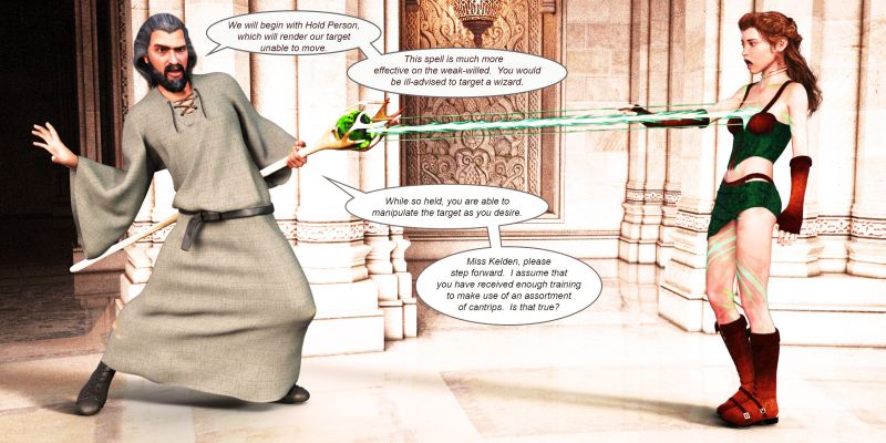 The Wizard's Target: Hold Person
An ongoing series about a would-be-thief who agrees to serve as a spell target in return for not being turned over to the authorities.

To learn more and vote on future spell options, check out this thread:  https://www.thefantasiesattic.net/attic/index.php?topic=24880.0
