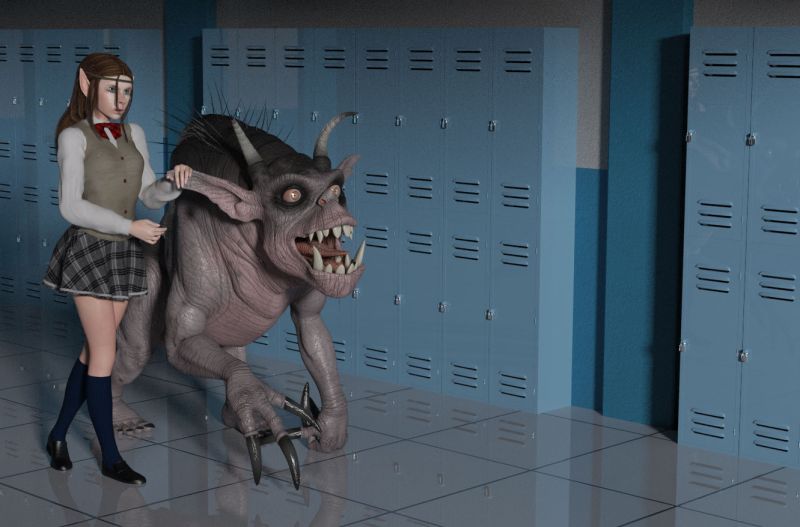 Alien Pet Day New School
"Even though the Xerrs on her home planet were lovable, docile, plant and insect eaters, and loyal companions, she worried how her new Federation classmates would react to her buddy."
