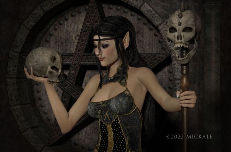 Young Elven Demon Hunter
~SAOTW Winner 9/3/22~
"Alas, poor Lauric, I slaughtered her! A demon of infinite evil, of most vile sorcery..."  Thanks for looking, enjoy. 

Keywords: elf elven demon shakespeare