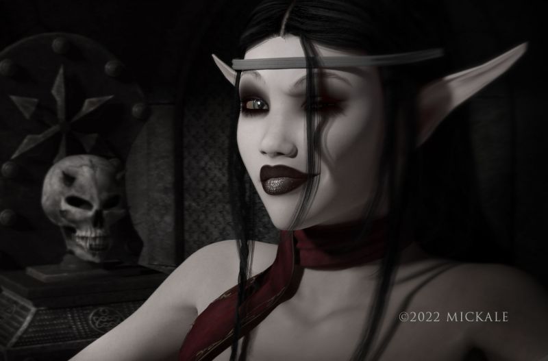 Dark Fae
"The Dark Fae takes a 'selfie' with her demon trophy. But still, do not trust her, mortal." 

Thanks for looking, enjoy.
