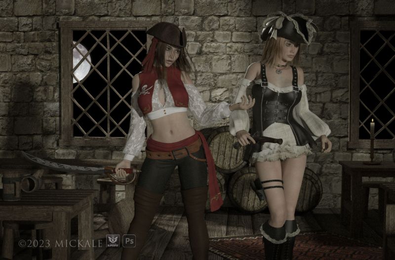 Pirates at Closing Time
~TOTW Winner Wk of 7/15/23~

"We'll need a couple bottles of rum to take with us. And your money box, too, please."

Thanks for looking, enjoy.
Keywords: TOTW Winner 7/15/23