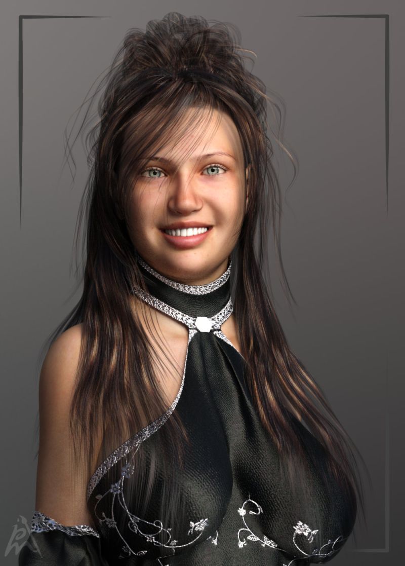 Anastasia Hair
In this portrait I used Anastasia Hair V4/G2F by SWAM (Sponsor Show Case) that I won on a Genesis 8 Female character. I created my Iray material for it.
Keywords: portrait female
