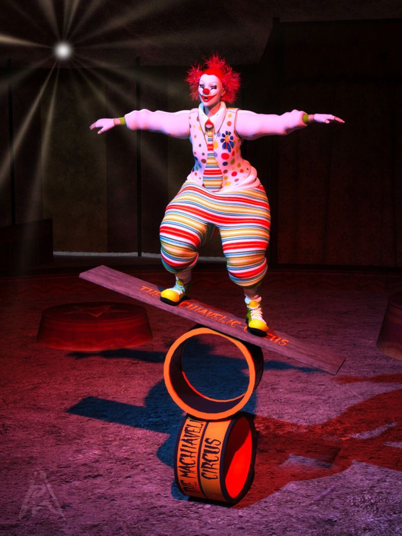 Clown Cookie's Balancing Act
The clown Cookie saw that it is possible to stand on this plank above of these cylinders and she want to try it too. She could manage to get up and stand on the plank but the plank is tilting much. Will she succeed?

Thank you Aelin for the great freebie.
Keywords: TOTW Winner~clown balancing circus