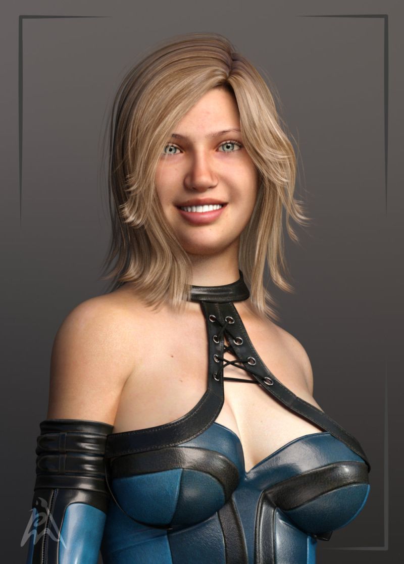 Leiko Hair
In this portrait I used Leiko Hair for V4 plus more by SWAM (Sponsor Show Case) that I won on a Genesis 8 Female character. I created my Iray material for it. I use a  Sickleyield's Victory 4 clone for Genesis 8 to use V4 clothing and V4 hair etc. on G8F.
Keywords: portrait female Sci-Fi