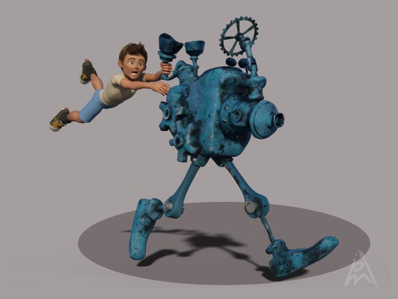 Stop! Wait! - SAOTW winner 02/10/24
Mike is klimbing on the Krunk when he hit the handle and it starts to run fast.

Krunk by anniemation and both poses by me.

Daz Studio Iray render.
