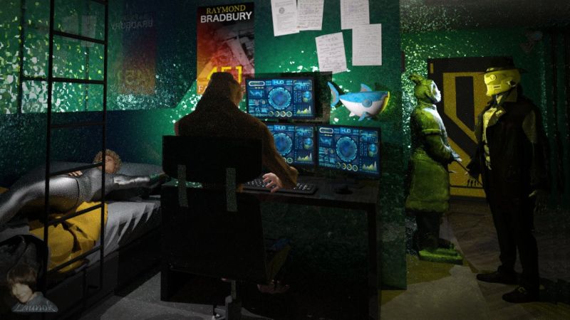 The Inquest
It's a long time that Sky Kryten is working for the spaceship Xerobotic but suddenly she faints while busy investigating an important mission.  This is very strange as she is actually quite fit and healthy.  

She is taken ill to the sick booth and immediately the help of investigators are called in to check out what happened with Sky.  Ascon is sitting behind the spaceship computers, start to do screening the ship. Tobor the Cyborg is standing guard to be not disturbed. 

ITEMS USED:

ROOM:

Futuristic Room by denis_cliofas (Sketchfab)

PROP:

Robot Shark by Gianmarco (Sketchfab)

CHARACTERS:

Nuirter Real-Time by peregarin (Sketchfab) (robot to the right standing)
Statue at back part of futuristic room
Genesis with shapes by HellFishStudios (sitting in front of monitor)
G8F laying on bed with Newport clothing (Daz3D) and Ena Hair by Prae / Laying pose by Petege


Keywords: 3D scene sci-fi space