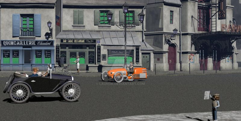 City Cruise
A Bryce 7.1 render - old render

The 1951 Cruiser Trike is made by Kamyar from GrabCAD.
The Dixie vintage car I think I got from 3DCool (not sure).
The old baby pram is a gift from a member from the SketchUp Warehouse. Characters in the scene: Genesis (female) from DAZ3D pushing the pram and Genesis (male) driving the cruiser trike; the "Paperboy" in front is DAZ3D Kids 4 with free newspaper props from Renderosity Freestuff by Cybertenko.
2D postwork on Dixie car as I didn't have much knowledge of working with characters and poses at that time.
Keywords: 3D, scene