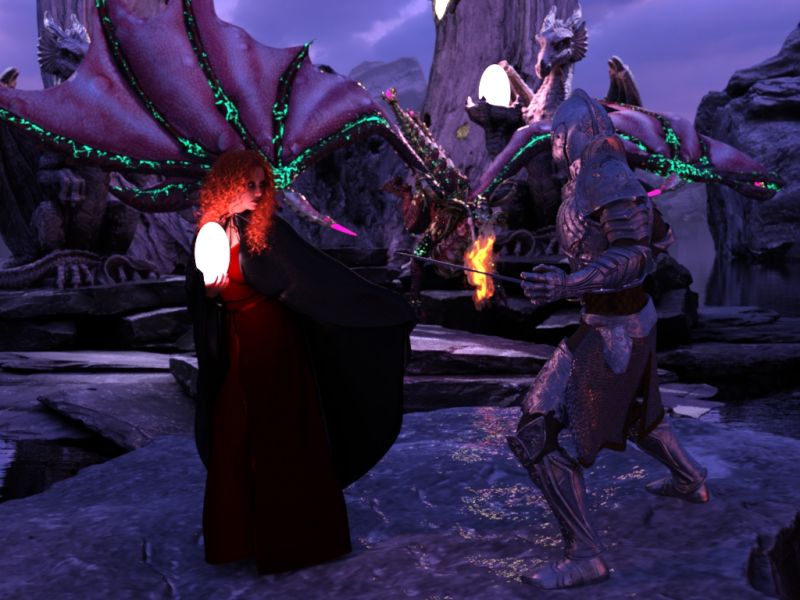 1st Place~The Mystery of the Dragon Egg.
The Mystery of the Dragon Egg.
After a long and dangerous journey, the gothic fairy and the brave knight have managed to reach the magical island of dragons to secretly steal the magical dragon egg from the dragon king's lair while he sleeps, but the dragon has heard them and woke up. Now they must escape and get to safety because the fate of many depends on them. They must run to the village to bring the egg to the fairy queen who can then break the curse of the dragon king who has turned the villagers into his slaves.
