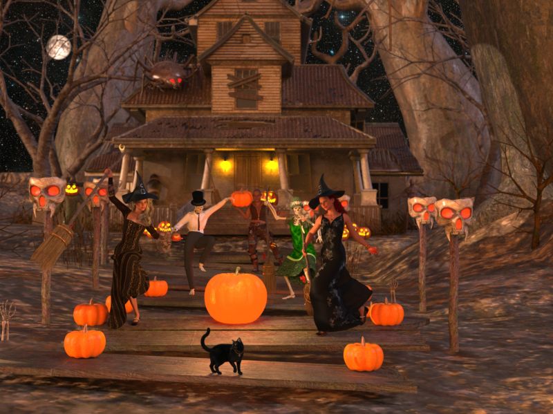 Halloween night dance with broomsticks and pumpkins * 1st Place Winner * 
Keywords: broomstick pumpkins