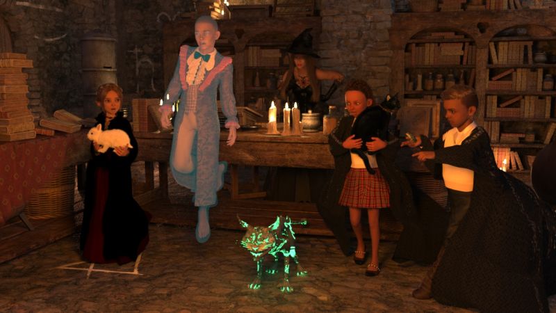 Old Students Return [2nd Place]
Old Students Return
The ghosts of former students and their pets return to train the new students and their new pets at the famous magic school. The new students seem frightened; will they overcome their fear?

