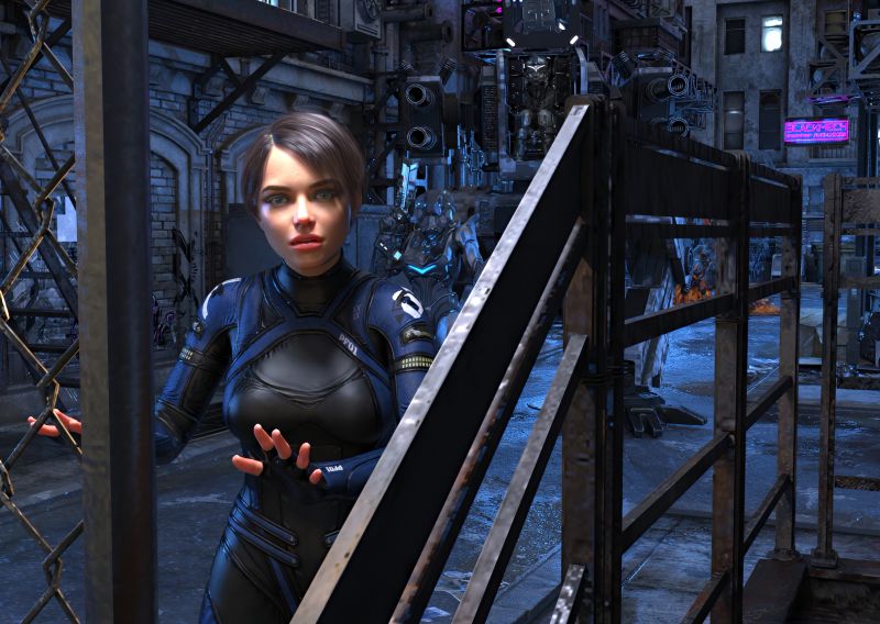 Military Madness
I originally posted a similar image with a different story.  I decided to change this image and story when I read that Prez. Trump was going to put soldiers in 34 cities across the country.  The story of this one is:

Your next door neighbor has just discovered what, "Military Presence" in your town really means.  In a futuristic, SciFi kind of way.
