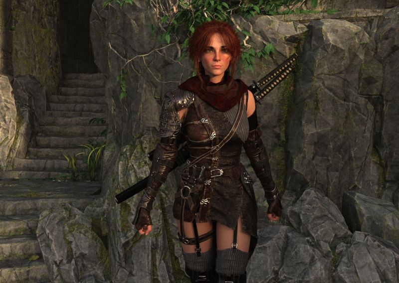 A Tribute to Tara
When the Tara outfit first came out, it was almost revolutionary.  The detailing and use of multiple fabrics really caught my eye.  It was also more expensive than I could afford.  Recently, the Tara bundle was for sale for $9.99.  
   In my imagination, Tara was an Adventurer/ Warrior of renown, similar to Xena.  So I made her bigger and stronger, and a little more attractive than the base character.  Of course, the armor is untouched.
